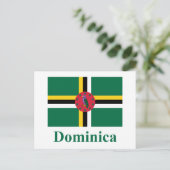 Dominica-vlag met naam briefkaart (Staand voorkant)