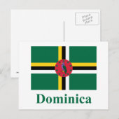 Dominica-vlag met naam briefkaart (Voorkant / Achterkant)