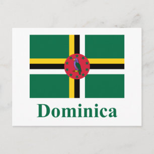 Dominica-vlag met naam briefkaart