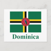 Dominica-vlag met naam briefkaart (Voorkant)