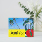 Dominica-vlag met tropische palmbomen briefkaart (Staand voorkant)