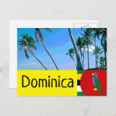 Dominica-vlag met tropische palmbomen briefkaart (Voorkant / Achterkant)