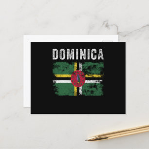 Dominica - vlag Onderdruk Dominicaanse vlag Briefkaart