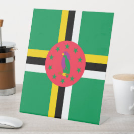 Dominica-vlag Reclamebord Met Voetstuk