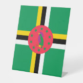 Dominica-vlag Reclamebord Met Voetstuk (Voorkant)