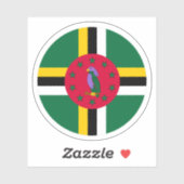 Dominica Vlag Ronde Sticker (Vel)