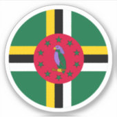 Dominica Vlag Ronde Sticker (Voorkant)