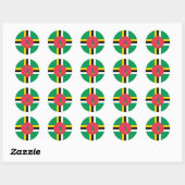 Dominica-vlag Ronde Sticker (Vel)