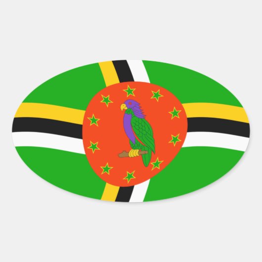 Dominica Vlag Sticker (Voorkant)