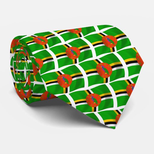 Dominica Vlag Stropdas (Opgerold)