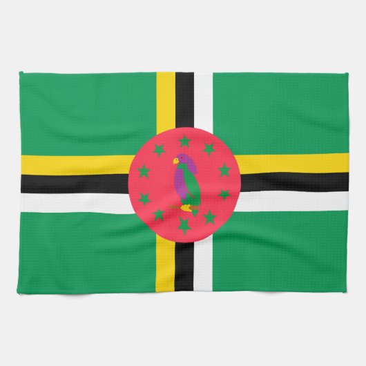 Dominica-vlag Theedoek (Horizontaal)