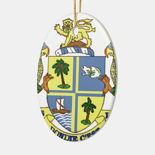 Dominica Wapenmunt Keramisch Ornament (Links)