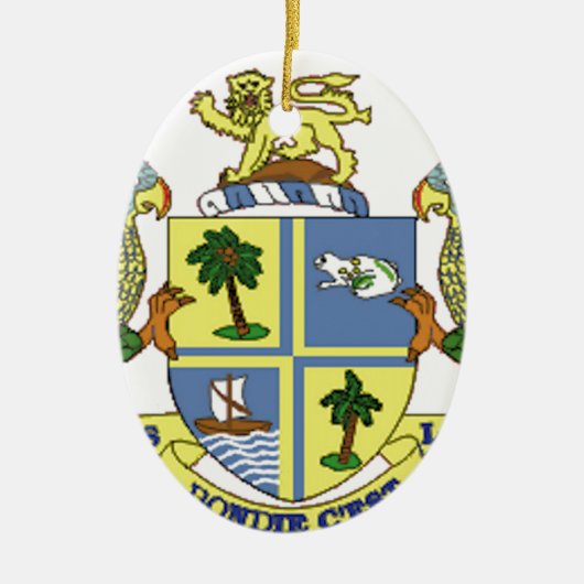 Dominica Wapenmunt Keramisch Ornament (Voorkant)