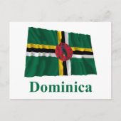 Dominica Waving Flag met naam Briefkaart (Voorkant)