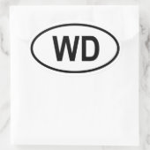 Dominica "WD" Ovale Sticker (Tas)
