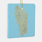 Dominica West-Indië kaart Keramisch Ornament (Rechts)