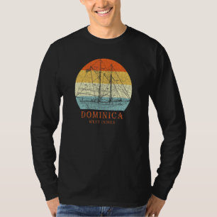 Dominica West Indies Blueprint Sailboat Va T-shirt