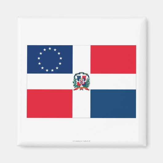 Dominicaans-Amerikaanse vlag Magneet (Voorkant)