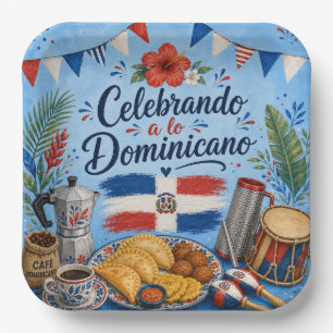 Dominicaans Feest Vieren Papieren Bordje