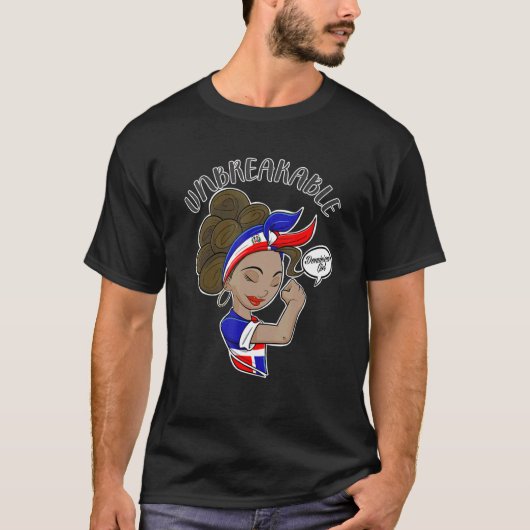 Dominicaans meisje onbreekbaar in erfgoedDominicaa T-shirt (Voorkant)