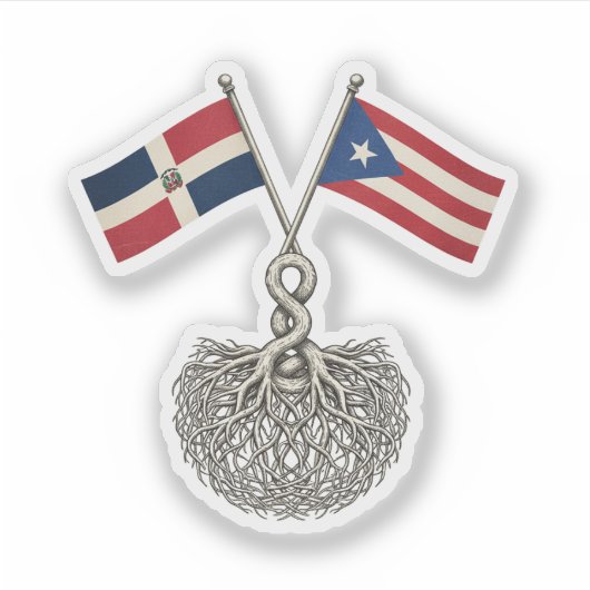 Dominicaans-Puerto Ricaans Sticker (Voorkant)