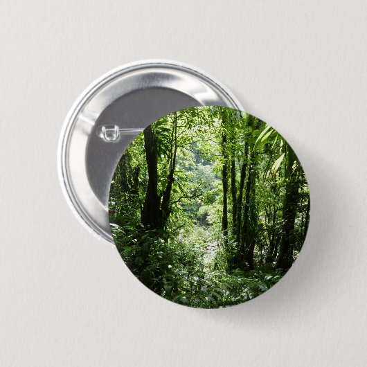 Dominicaans regenwoud II Tropisch groen Ronde Button 5,7 Cm (Voorkant /achterkant)