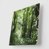 Dominicaans regenwoud II Tropisch groen Vierkante Klok (Hoek)