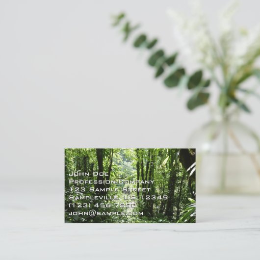 Dominicaans regenwoud II Tropisch groen Visitekaartje (Staand voorkant)