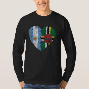 Dominicaanse Argentijnse Vlaggen Hart Argentinië D T-shirt