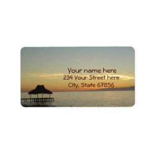 Dominicaanse Beach Sunset 1 Adresetiketten Etiket