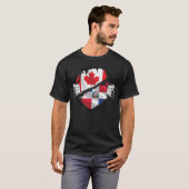Dominicaanse Canadese handvuurrode rots vlag T-shirt (Voorkant volledig)