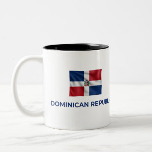 Dominicaanse Eenvoudige Vlag Eenvoudige Trots Tweekleurige Koffiemok