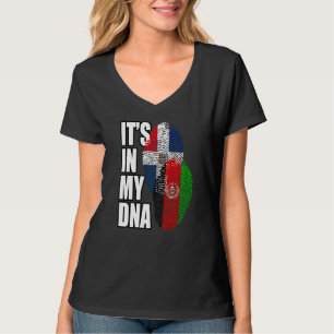 Dominicaanse En Afghaanse Mix DNA Vlag Erfgoed T-shirt