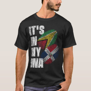 Dominicaanse en Guyanese Mix DNA-vlag T-shirt