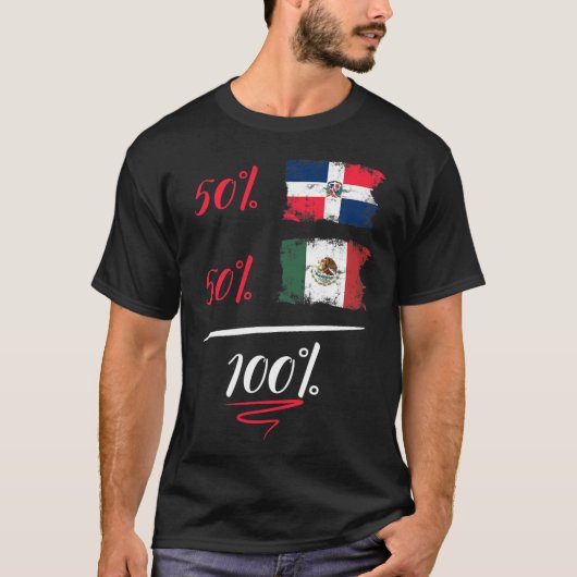 Dominicaanse en Mexicaanse vlag voor het behoud va T-shirt (Voorkant)