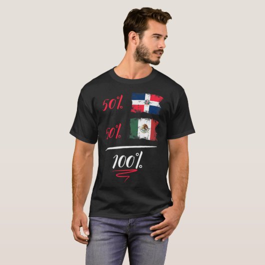Dominicaanse en Mexicaanse vlag voor het behoud va T-shirt (Voorkant volledig)