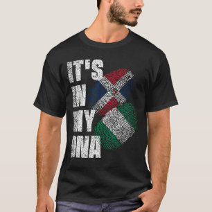 Dominicaanse en Nigeriaanse Mix DNA-erfgoedvlag T-shirt