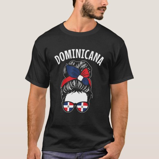 Dominicaanse Meisje Republica vlag Dominicana T-shirt (Voorkant)
