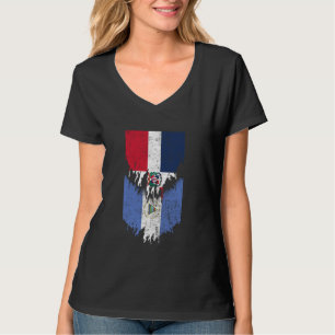 Dominicaanse Nicaraguaanse vlaggen verscheurd Domi T-shirt