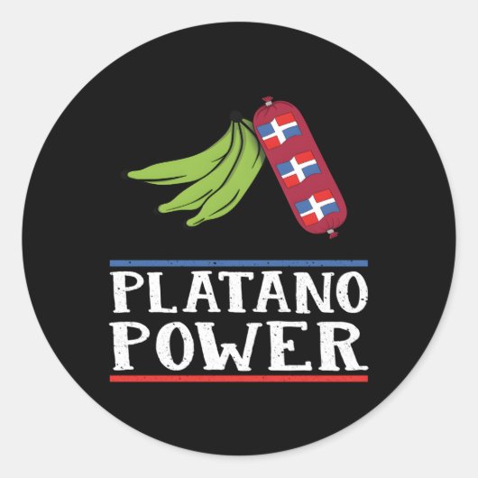Dominicaanse Pride Platano Power Dominicaanse Repu Ronde Sticker (Voorkant)