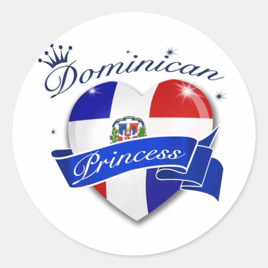 Dominicaanse prinses ronde sticker (Voorkant)