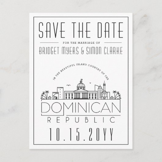 Dominicaanse Rep. | De gestileerde Veldlijn sparen Briefkaart (Voorkant)