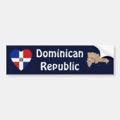 Dominicaanse Rep. Flag Heart + Map Bumpersticker (Voorkant)