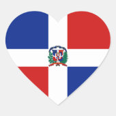 Dominicaanse Rep. Flag Heart Sticker (Voorkant)