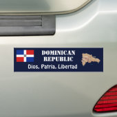 Dominicaanse Rep. Flag + Map Bumpersticker (Op auto)