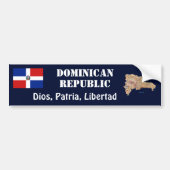 Dominicaanse Rep. Flag + Map Bumpersticker (Voorkant)