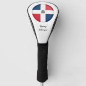 Dominicaanse Rep Flag & Monogrammed Golf Clubs Hoe Golfheadcover (Voorkant)