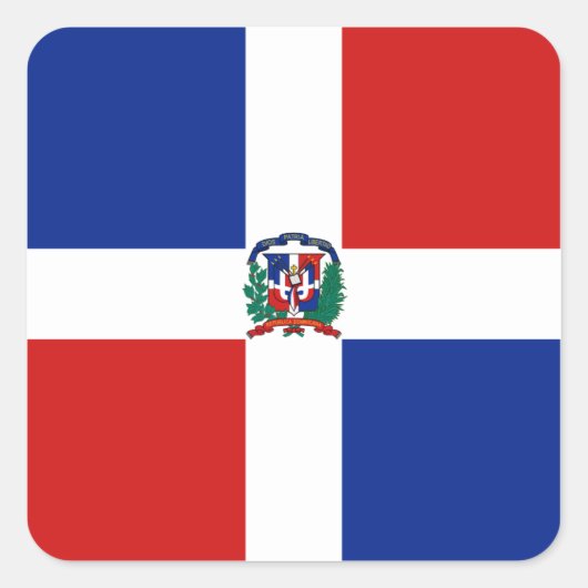 Dominicaanse Rep. Flag Sticker (Voorkant)