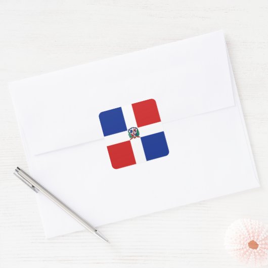 Dominicaanse Rep. Flag Sticker (Envelop)