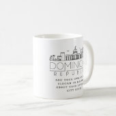 Dominicaanse Rep. Stylized Skyline | Aangepaste sl Koffiemok (Voorkant rechts)